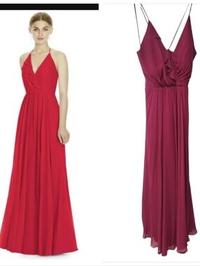 Jenny Yoo Chiffon JY534 Bridesmaid Dress Merlot Color Size 0